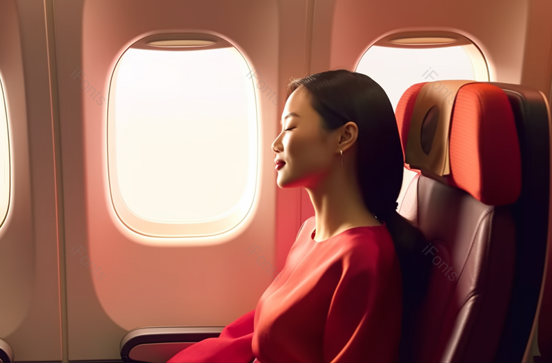 女人乘飞机商务舱享受旅行摄影图,高清,摄影图,摄影图片,图片大全,摄影图免费下载